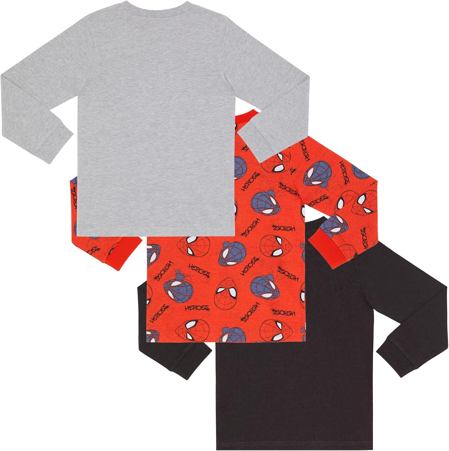 Lot de 3 t-shirts manches longues Spider-Man et Miles Morales en 100 % coton peigné – Image 2