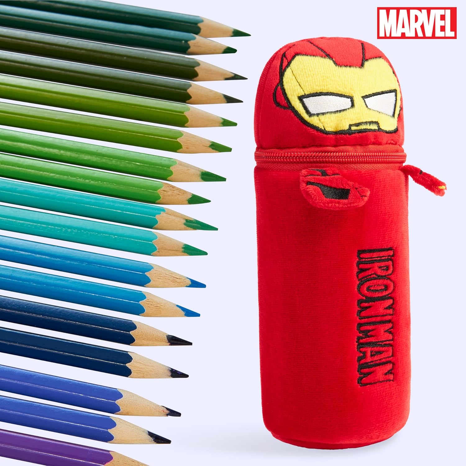 Set de coloriage Marvel Spider-Man avec trousse, 48 crayons Rouge Iron Man – Image 4