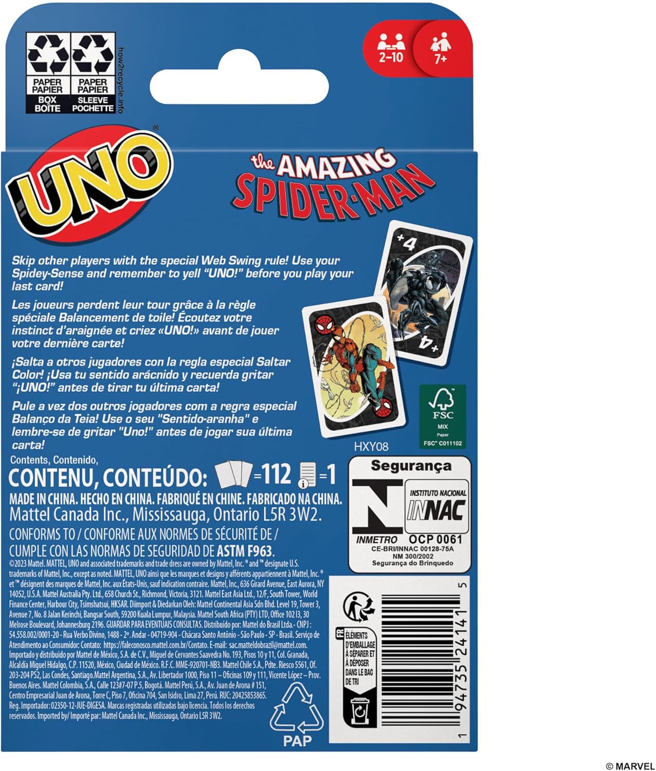 Jeu de cartes UNO Marvel Spider-Man HXT27 – Image 3