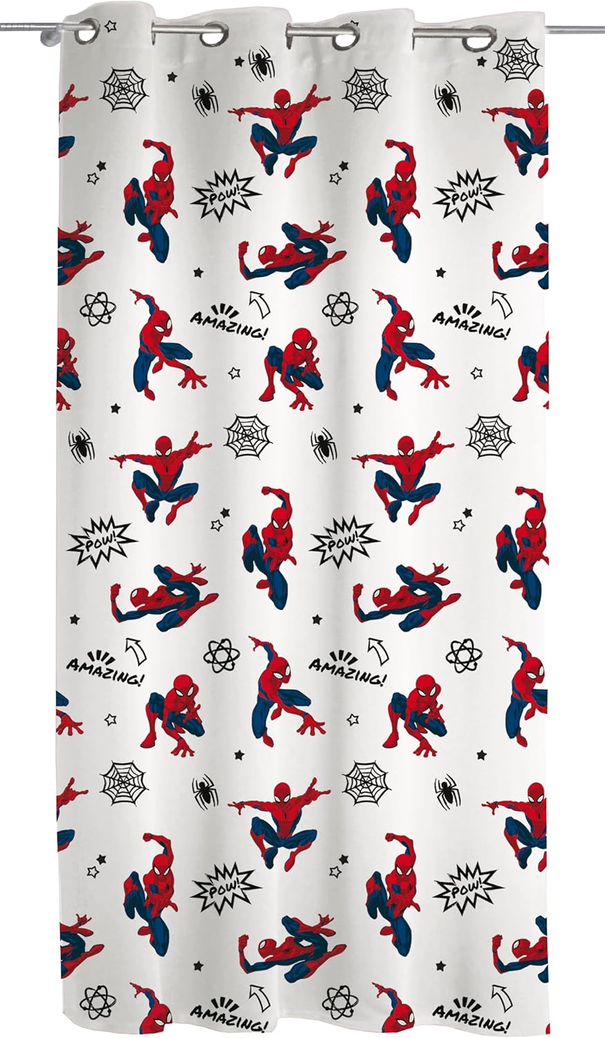 Rideau à voile Spider-Man Disney avec anneaux, panneau simple 140 x 290