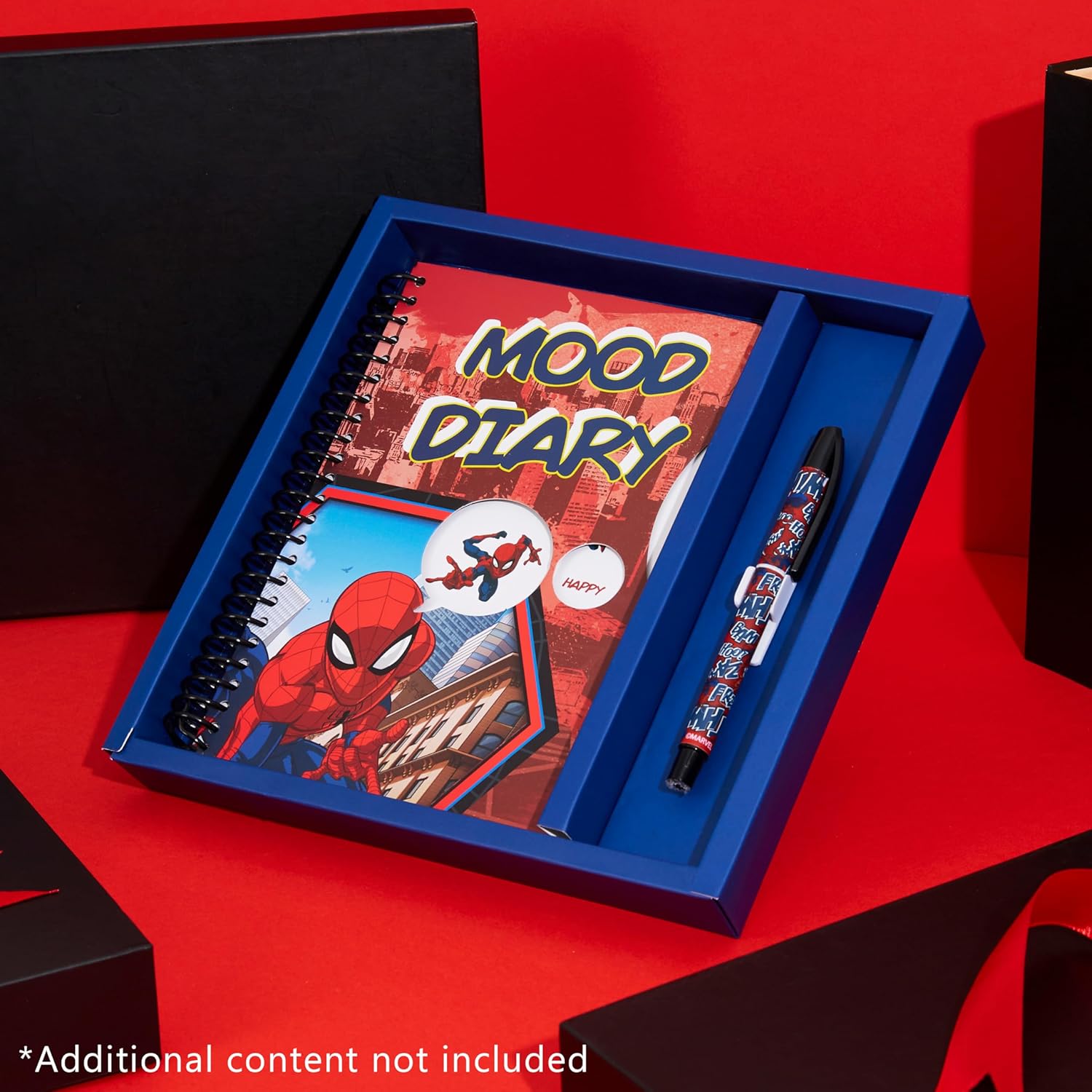 Agenda intime Marvel Spider-Man rouge A5 avec stickers et stylo – Image 2