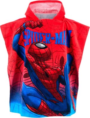 Cape de bain garçon Spiderman rouge en taille unique