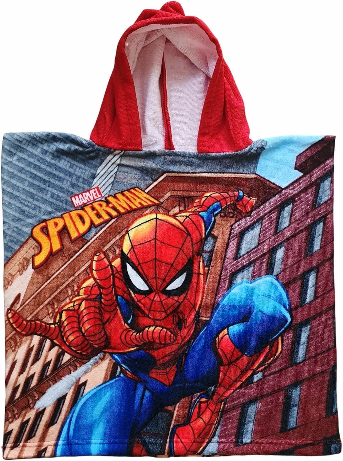 Poncho serviette Spider-Man à capuche en microfibre 110 x 55