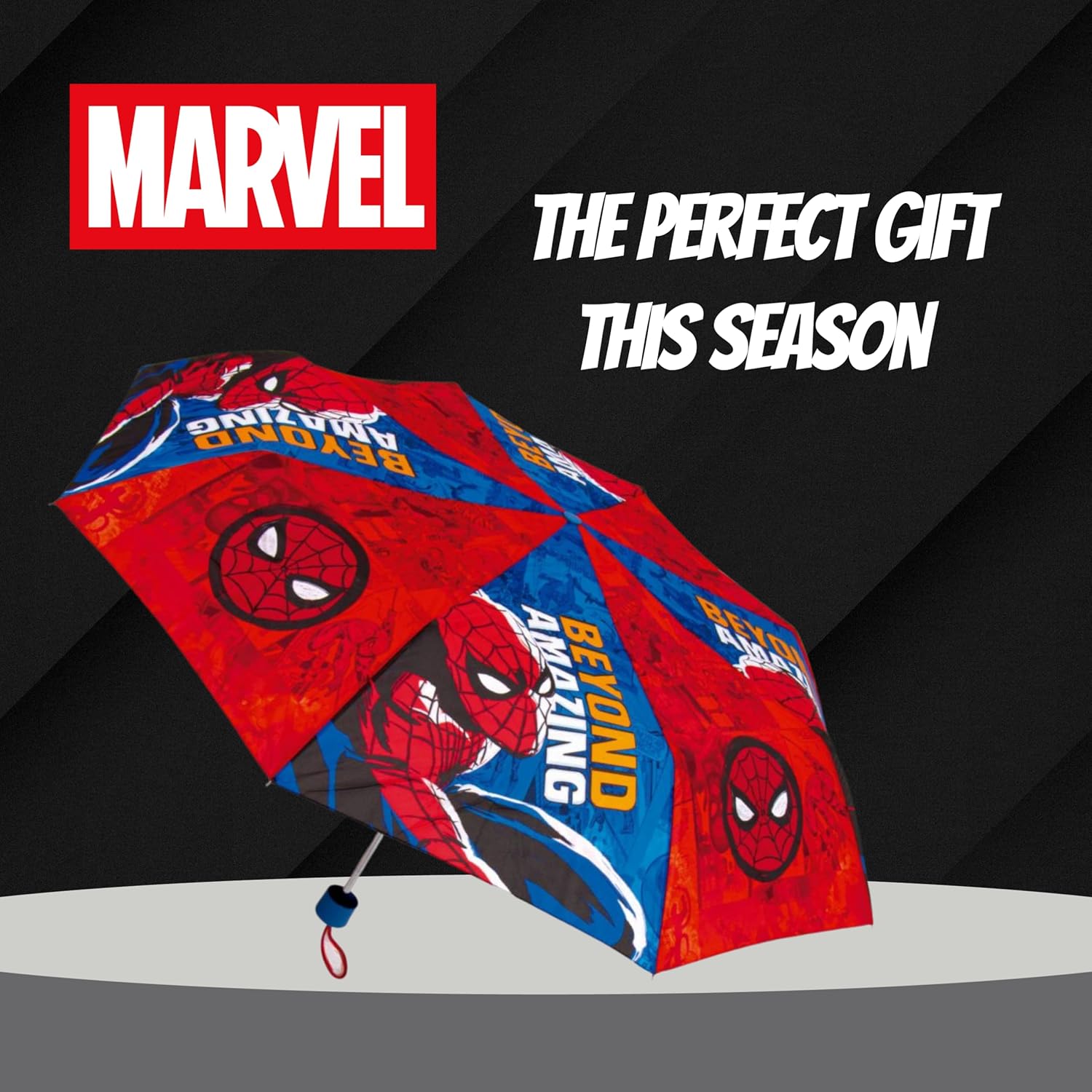 Parapluie pliant compact Spider-Man Marvel bleu – Image 7