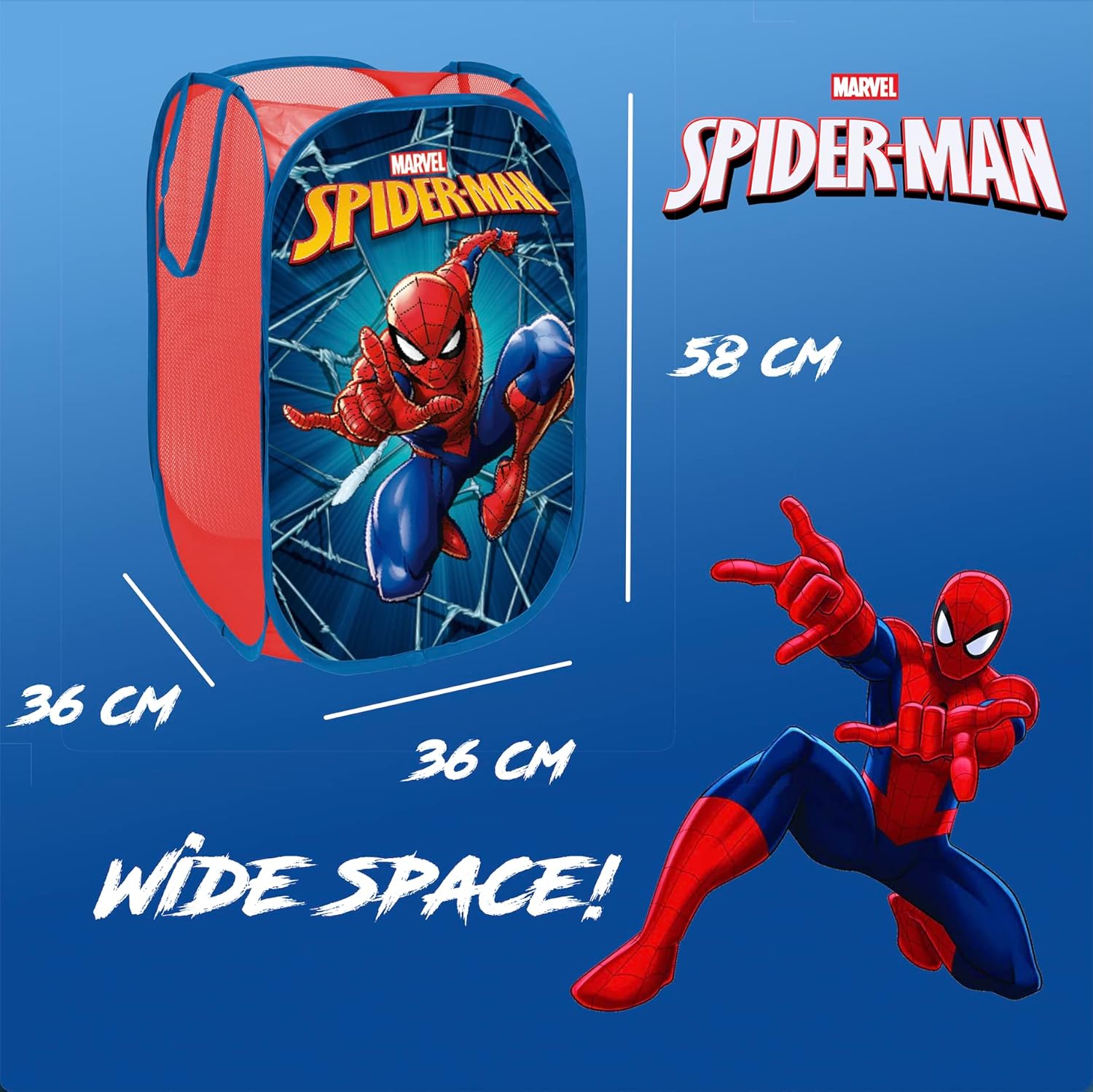 Panier pliable Spiderman Marvel 36 x 36 x 58 cm – Image 3
