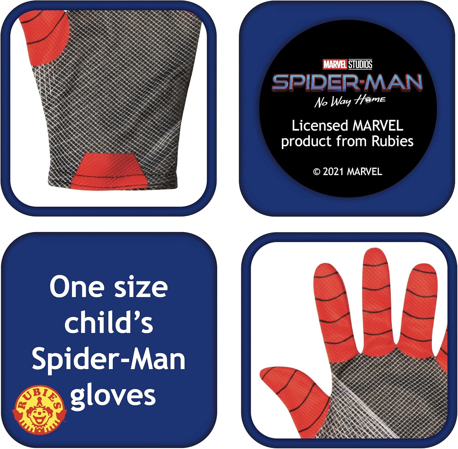 Gants Marvel Spider-Man 3 No Way Home enfant, taille unique rouge/noir – Image 3