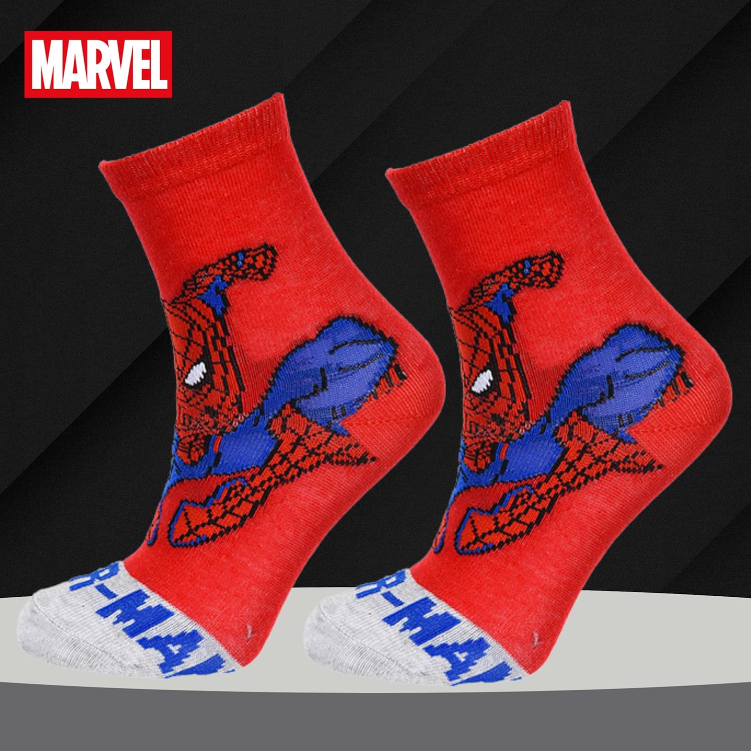 Lot de 6 chaussettes hautes Spider-Man Marvel en coton, taille 31-34 – Image 4