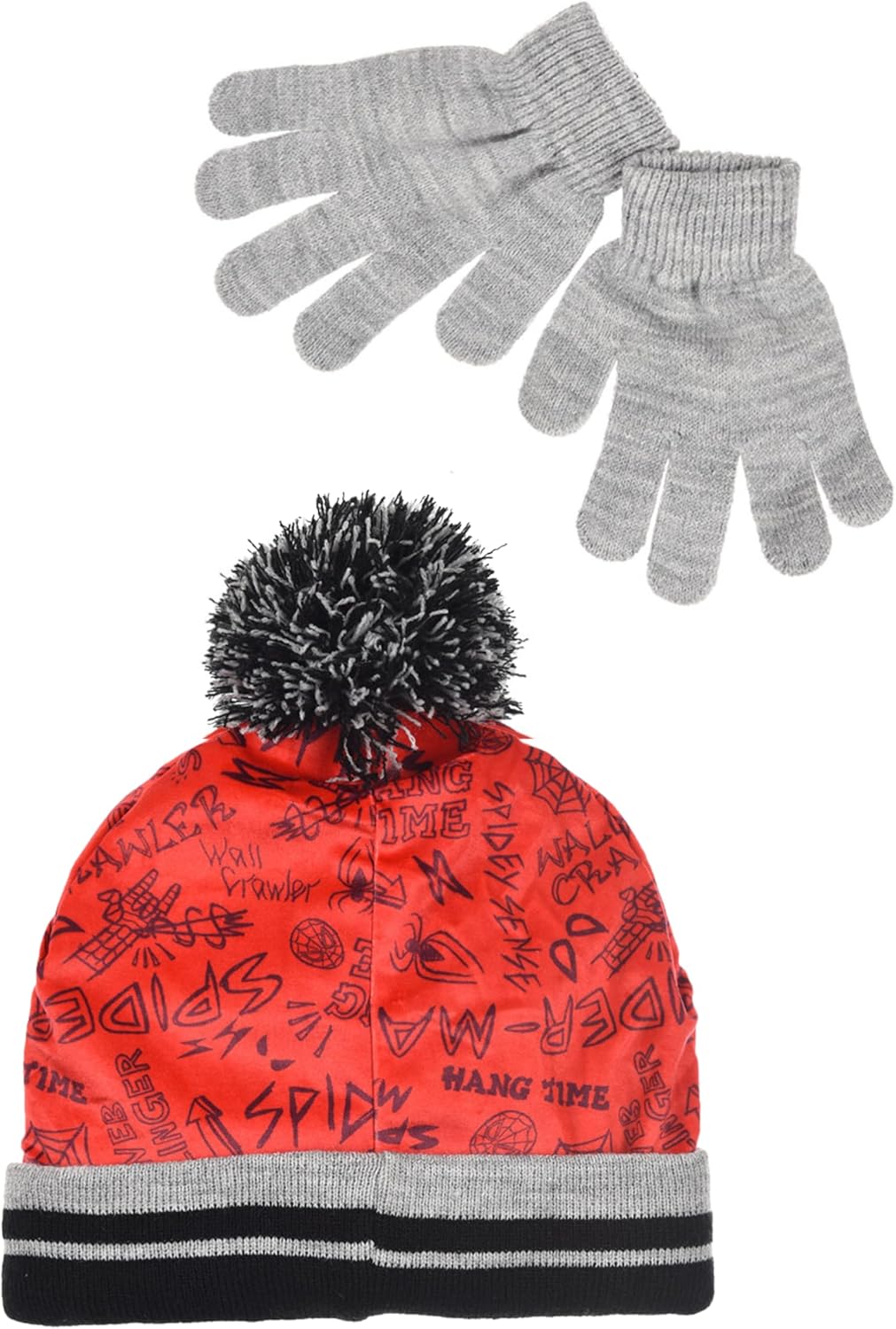Ensemble hiver Marvel Spider-Man bonnet et gants gris pour garçon – Image 2