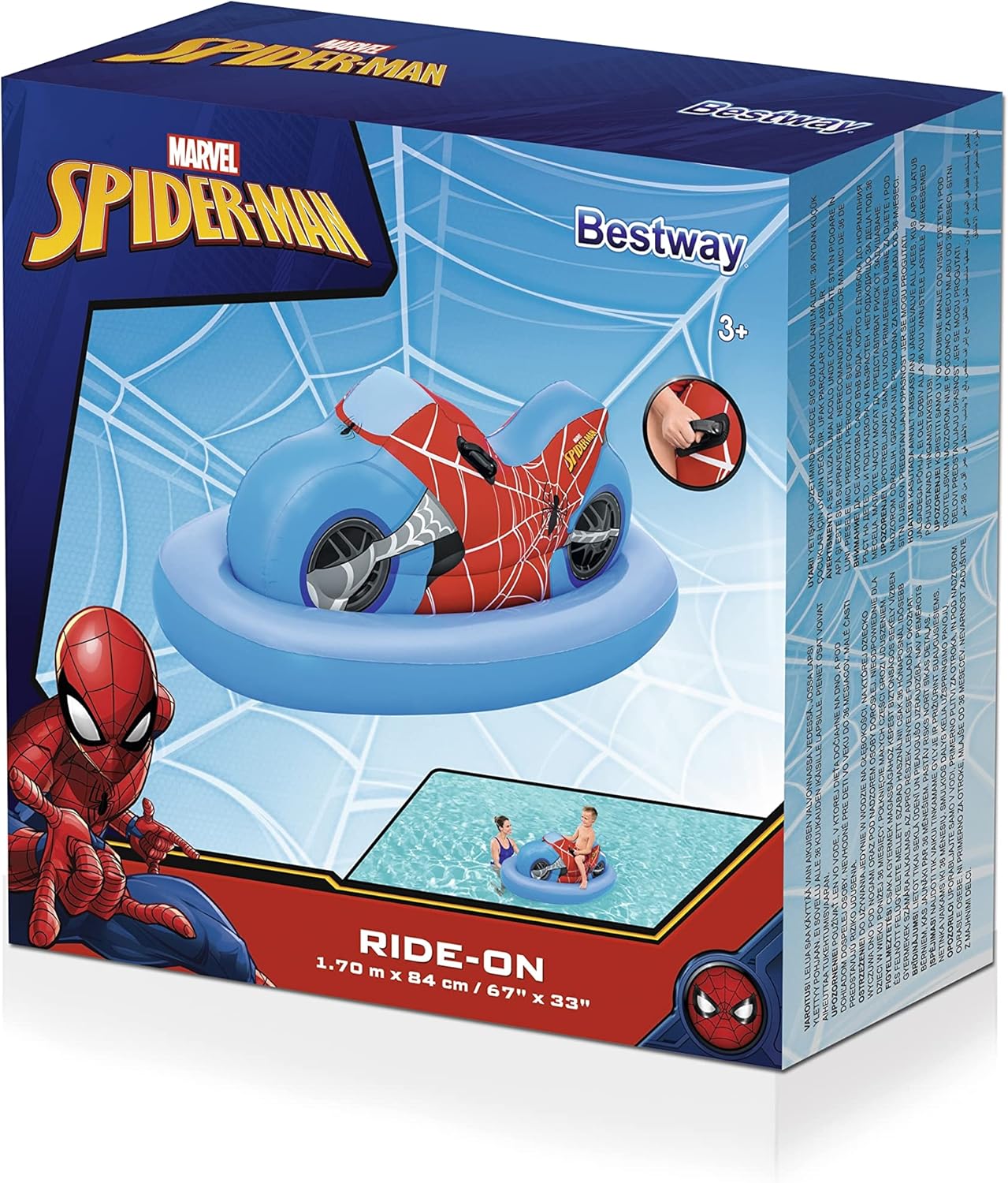 Bouée moto à enfourcher Spider-Man Bestway 1,70 m x 84 cm – Image 3