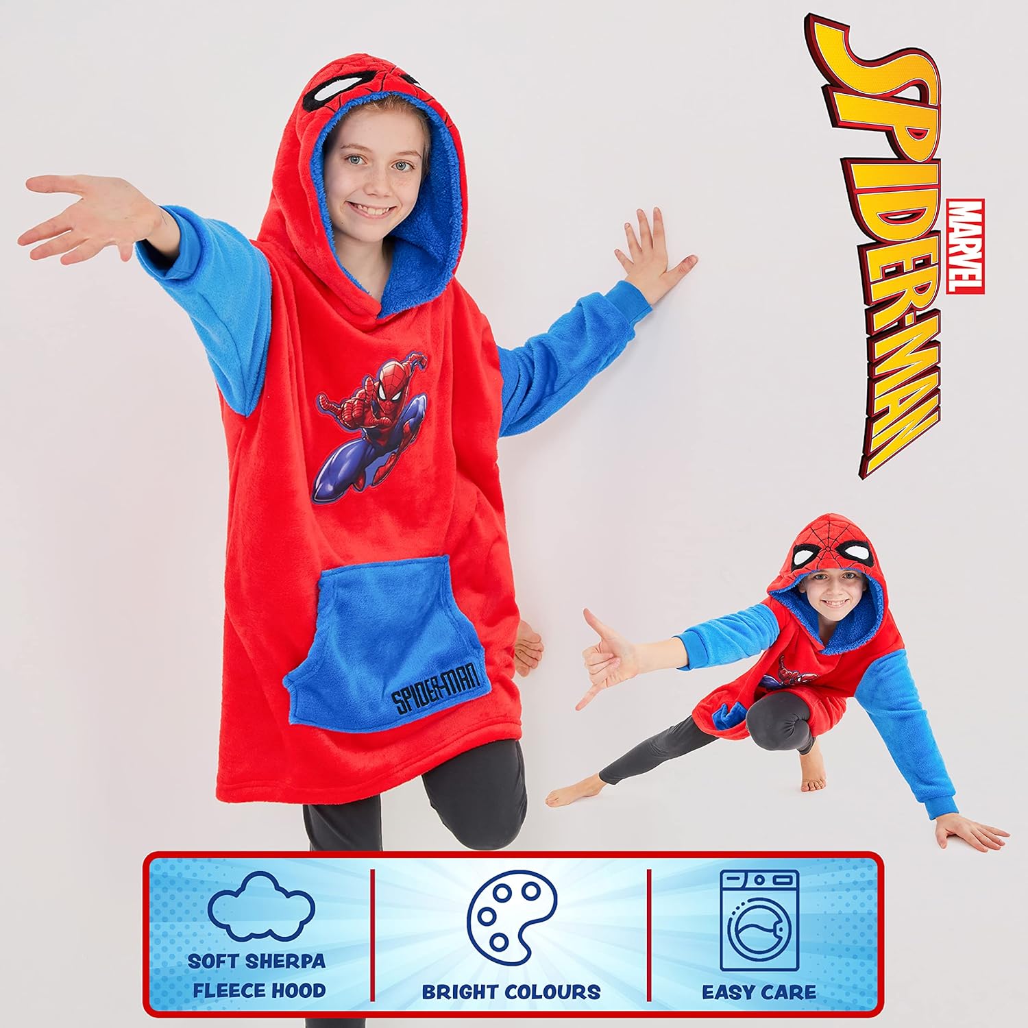 Plaid à capuche garçon Spider-Man Marvel, taille unique – Image 6
