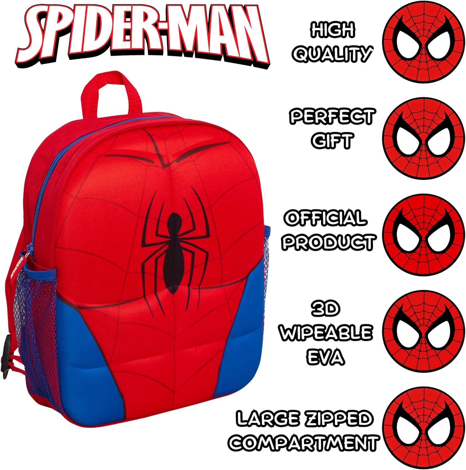 Sac à dos Marvel Spider-Man rouge avec peluche 3D – Image 2