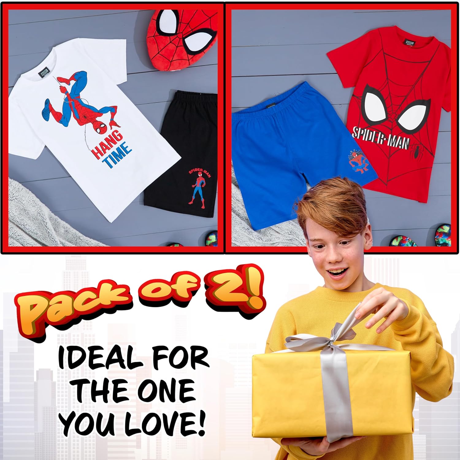 Lot de 2 pyjamas enfant Spider-Man Marvel, doux et confortable – Image 2