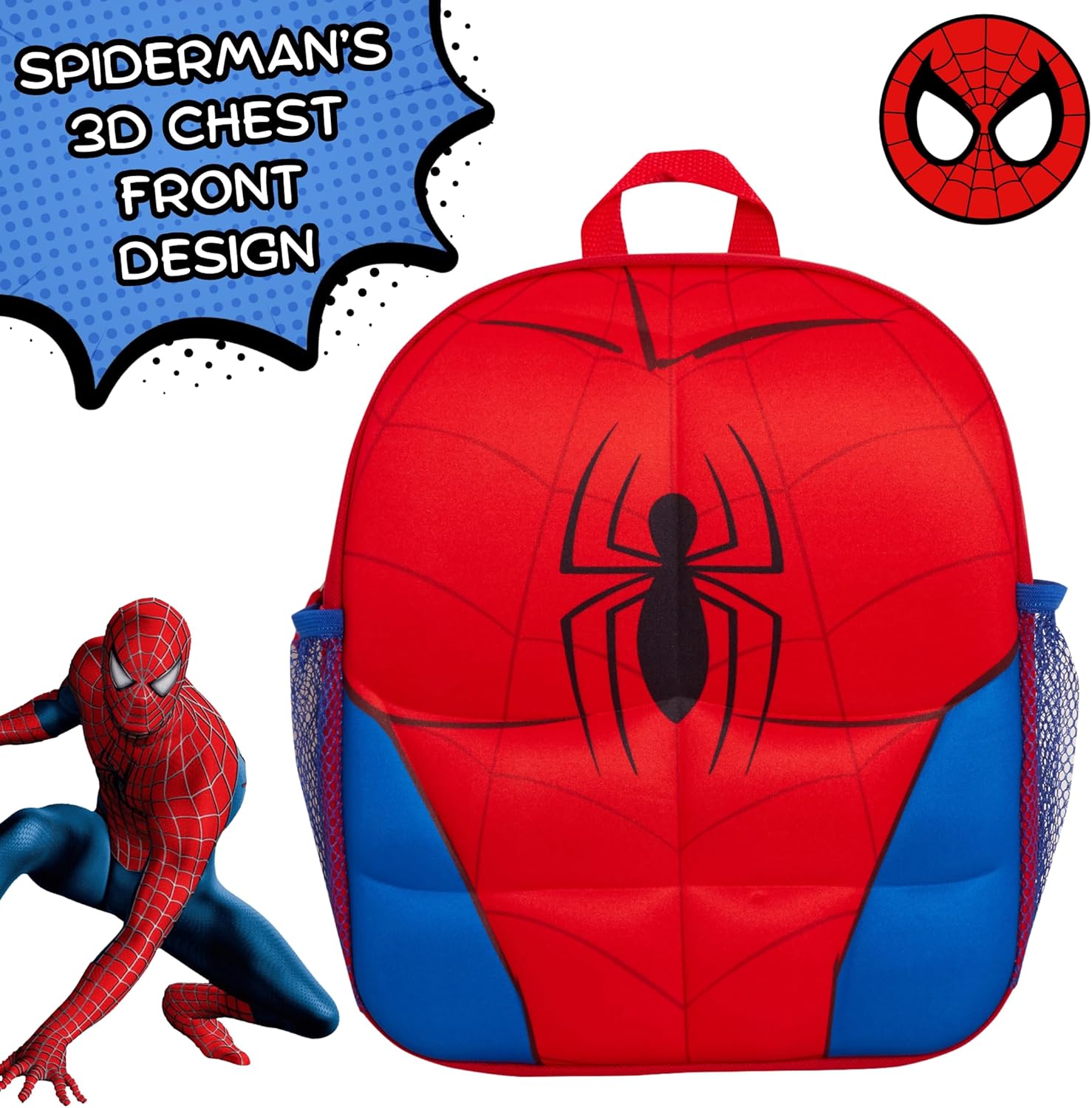 Sac à dos Marvel Spider-Man rouge avec peluche 3D – Image 4