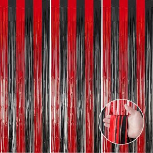 Rideaux Spider-Man noirs et rouges, lot de 3 en aluminium 1 x 2,5 m