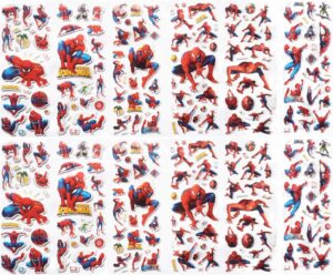 Stickers éponge Spiderman en PVC, 6 feuilles pour enfants