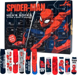 Calendrier de l'Avent Spider-Man Marvel, 12 paires de chaussettes homme 40-45