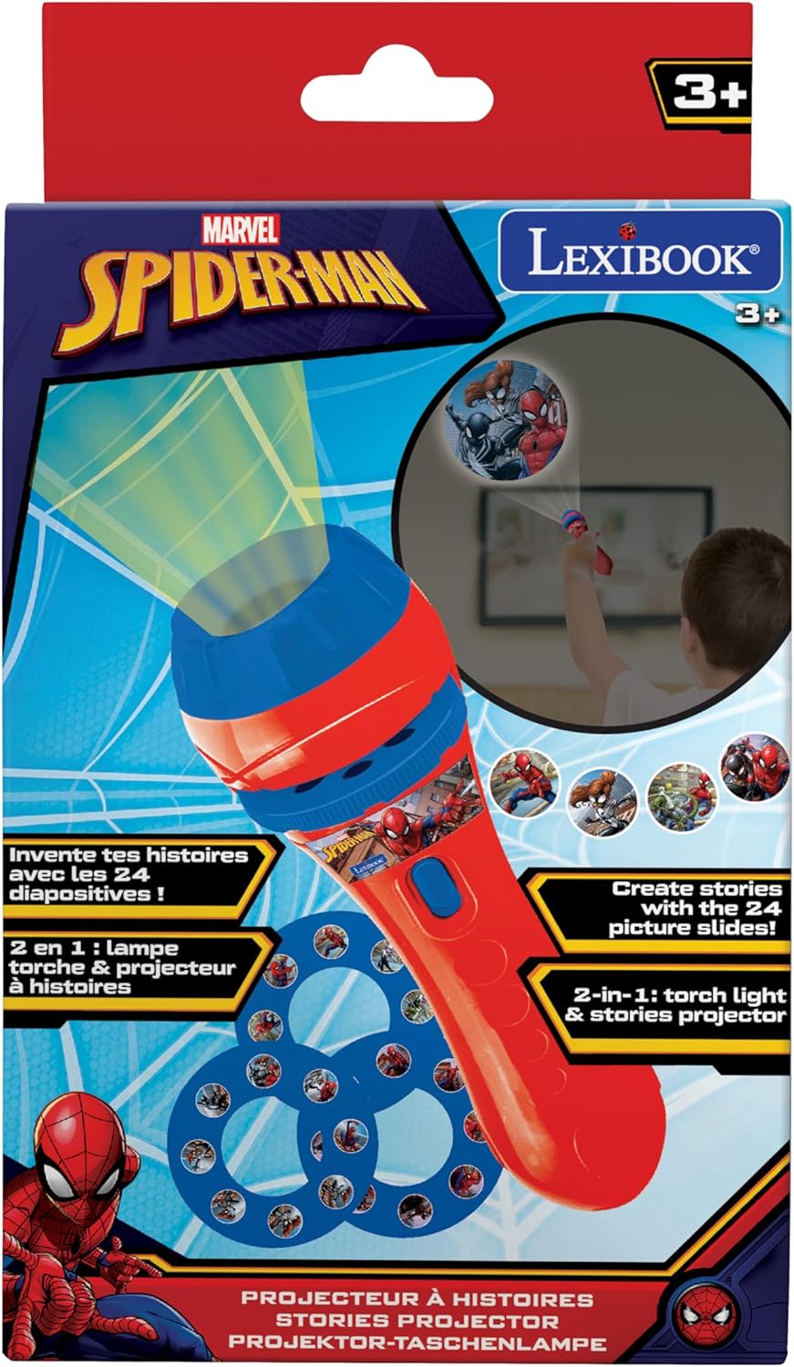 Projecteur d’histoires Spider-Man 2 en 1 avec 3 disques et 24 images – Image 5