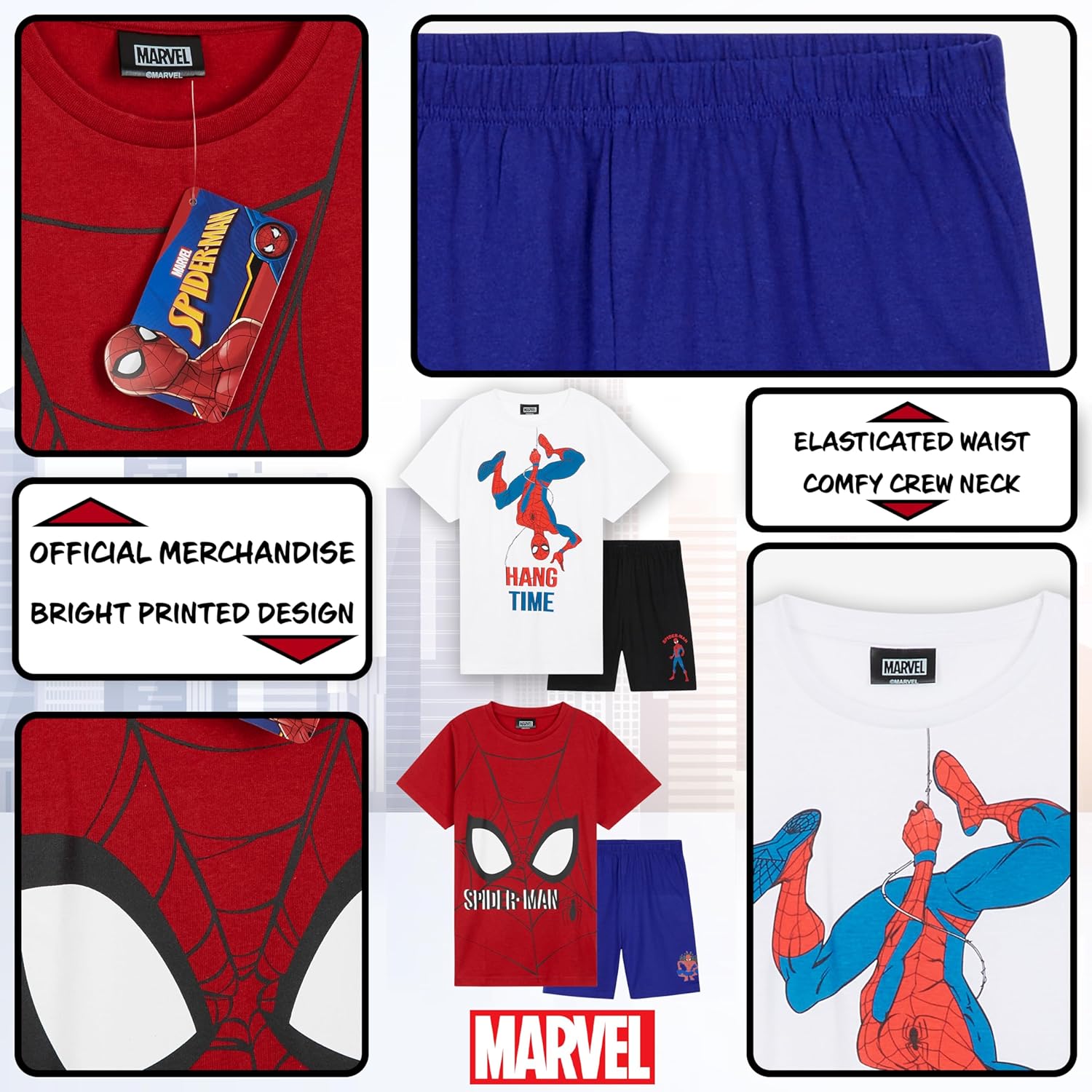 Lot de 2 pyjamas enfant Spider-Man Marvel, doux et confortable – Image 5
