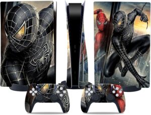 Kit de skins vinyles mats MaD Vision® PS5 Disc et 2 manettes, design Spiderman