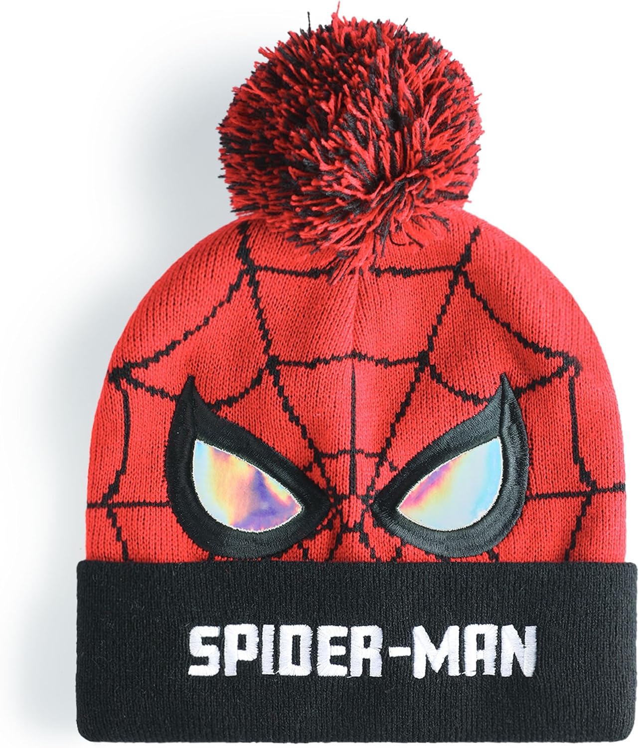 Ensemble Marvel Spiderman bonnet rouge et noir avec gants imprimés – Image 4