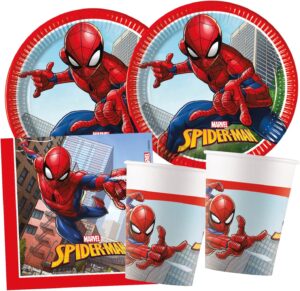 Kit de fête Spider-Man Crime Fighter 52 pièces avec gobelets, assiettes et serviettes
