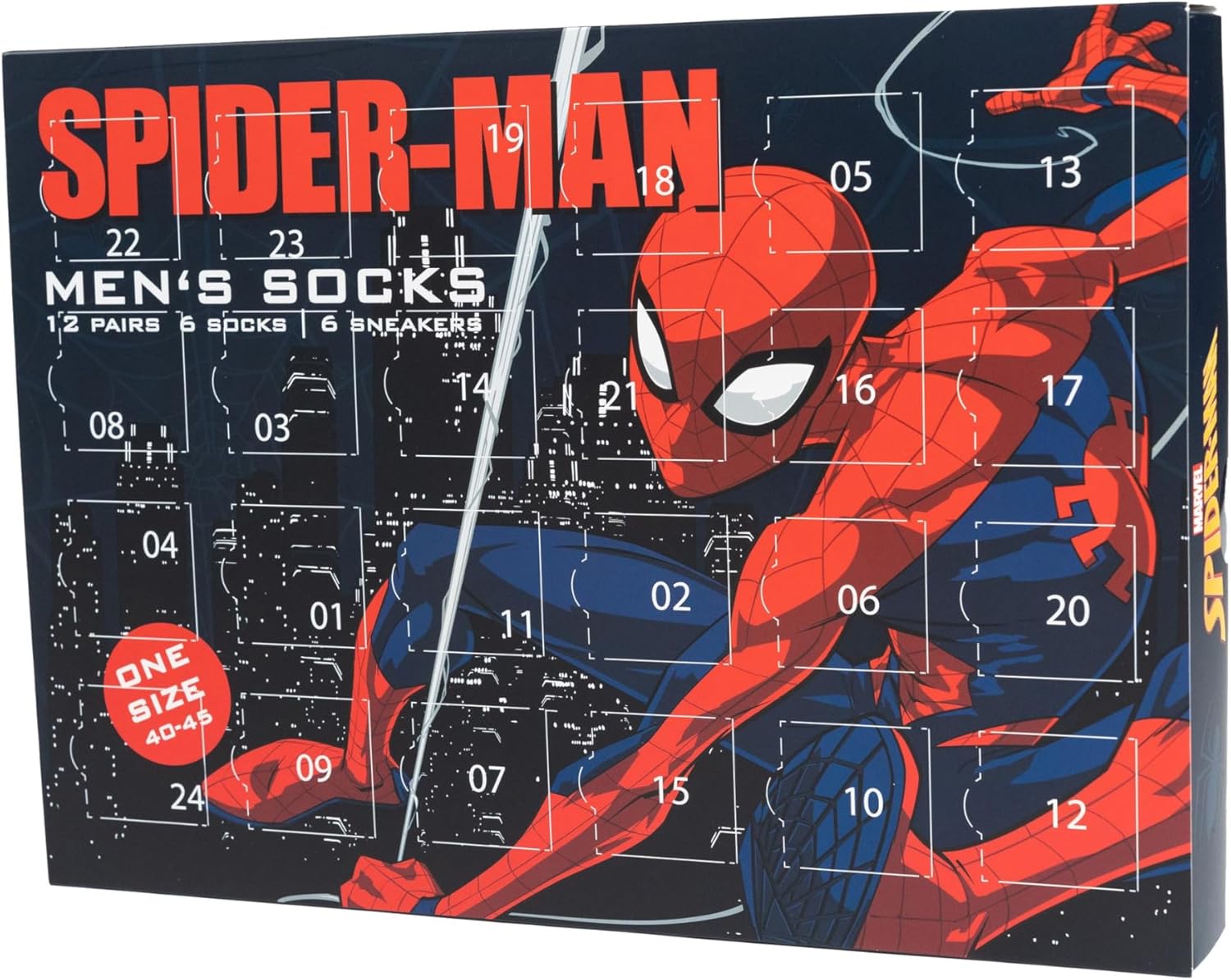 Calendrier de l'Avent Spider-Man Marvel, 12 paires de chaussettes homme 40-45 – Image 2