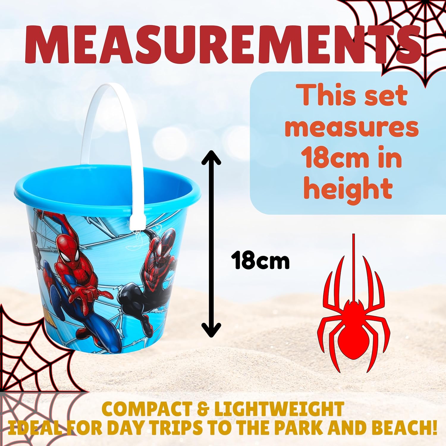 Spider-Man Toyland® ensemble plage 6 pièces avec seau et arrosoir – Image 4