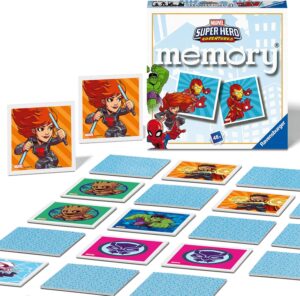 Mini jeu de mémoire Marvel Avengers avec Spider-Man, 48 cartes