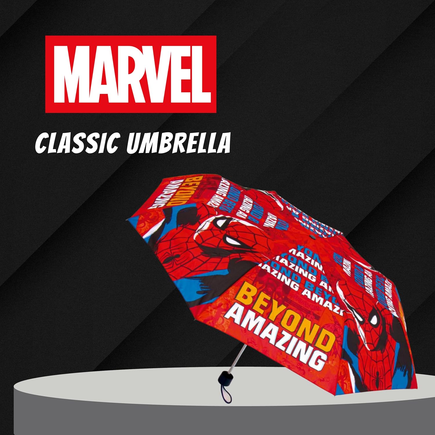 Parapluie pliant compact Marvel Spiderman noir, structure haute résistance – Image 2