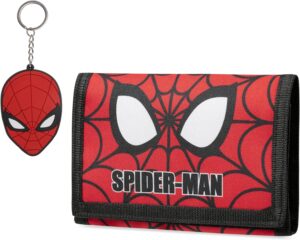 Coffret Marvel Spider-Man rouge avec portefeuille enfant à 3 volets