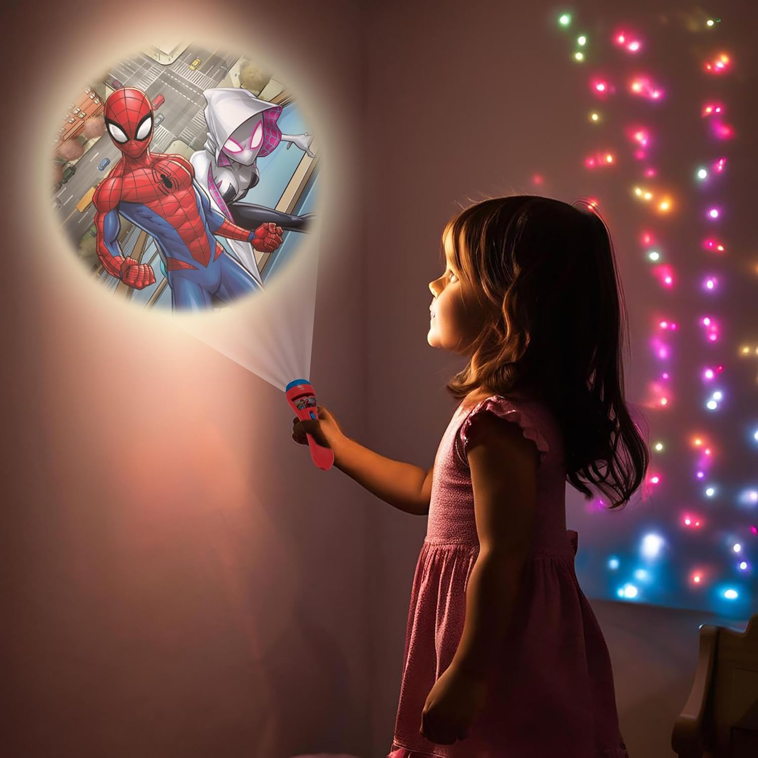 Projecteur d'histoires Spider-Man avec 3 disques et lampe torche – Image 8