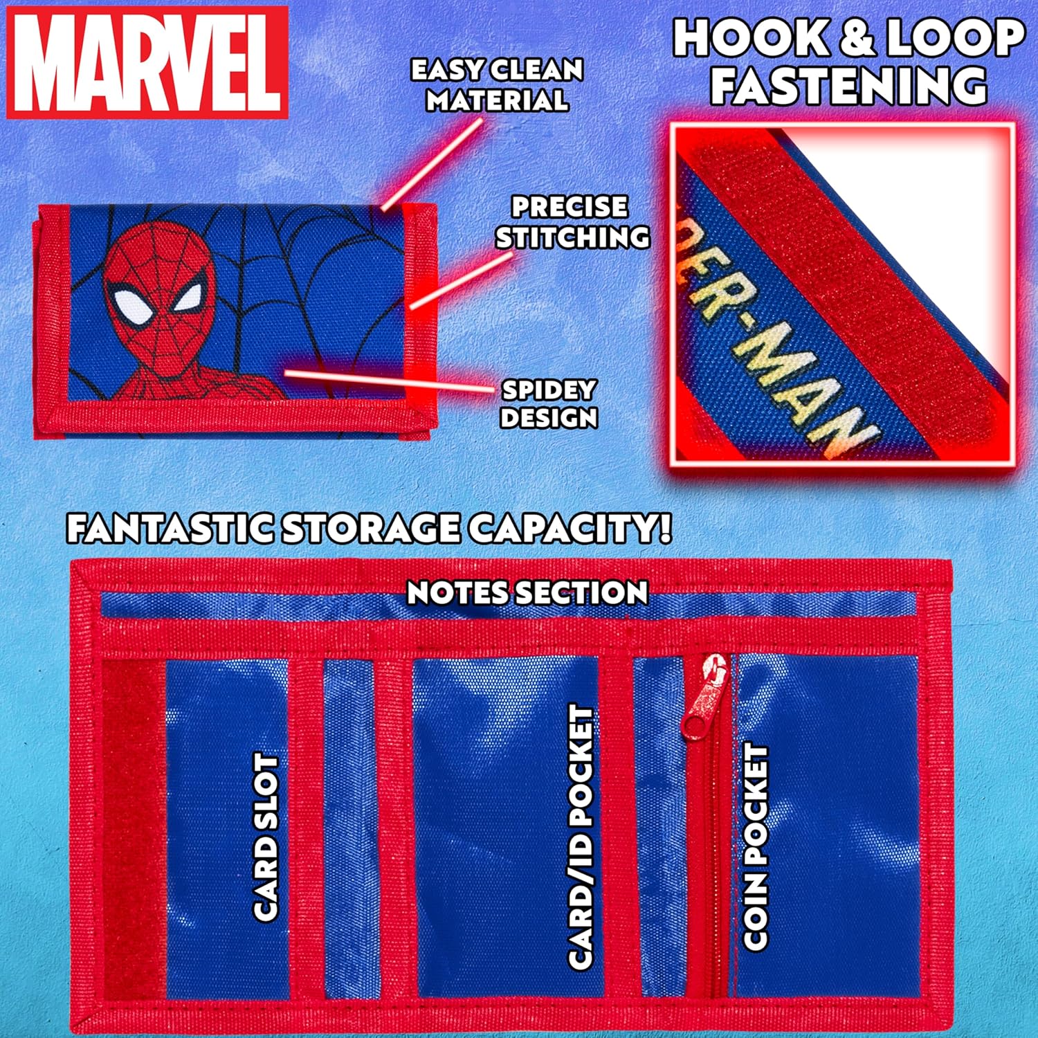 Ensemble enfant Spider-Man Marvel avec lunettes de soleil et porte-monnaie – Image 4