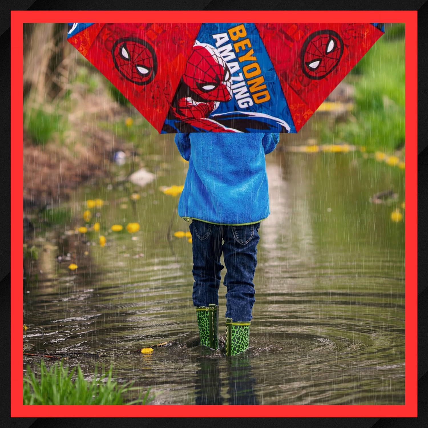 Parapluie pliant compact Spider-Man Marvel bleu – Image 6
