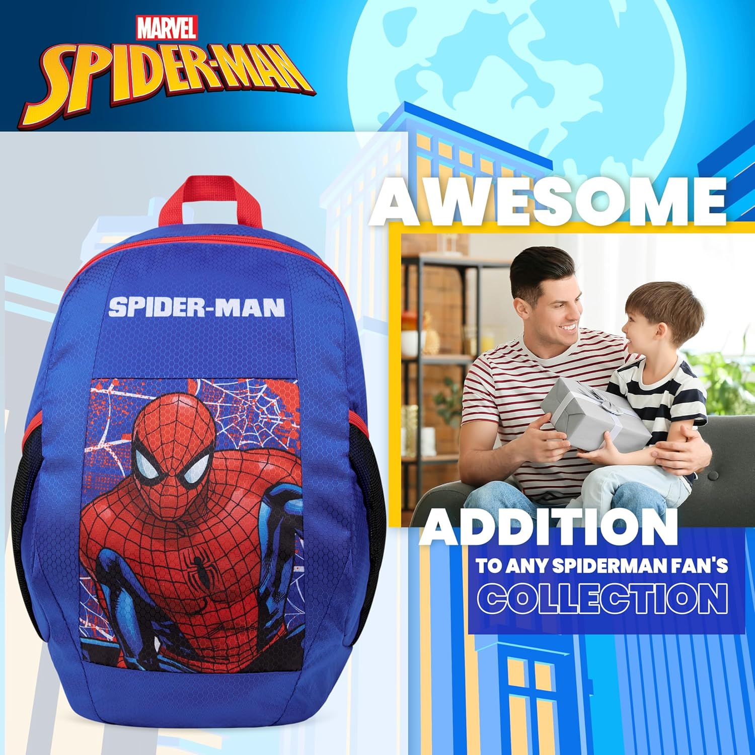 Cartable Spider-Man Marvel enfant 43 avec poches latérales – Image 3