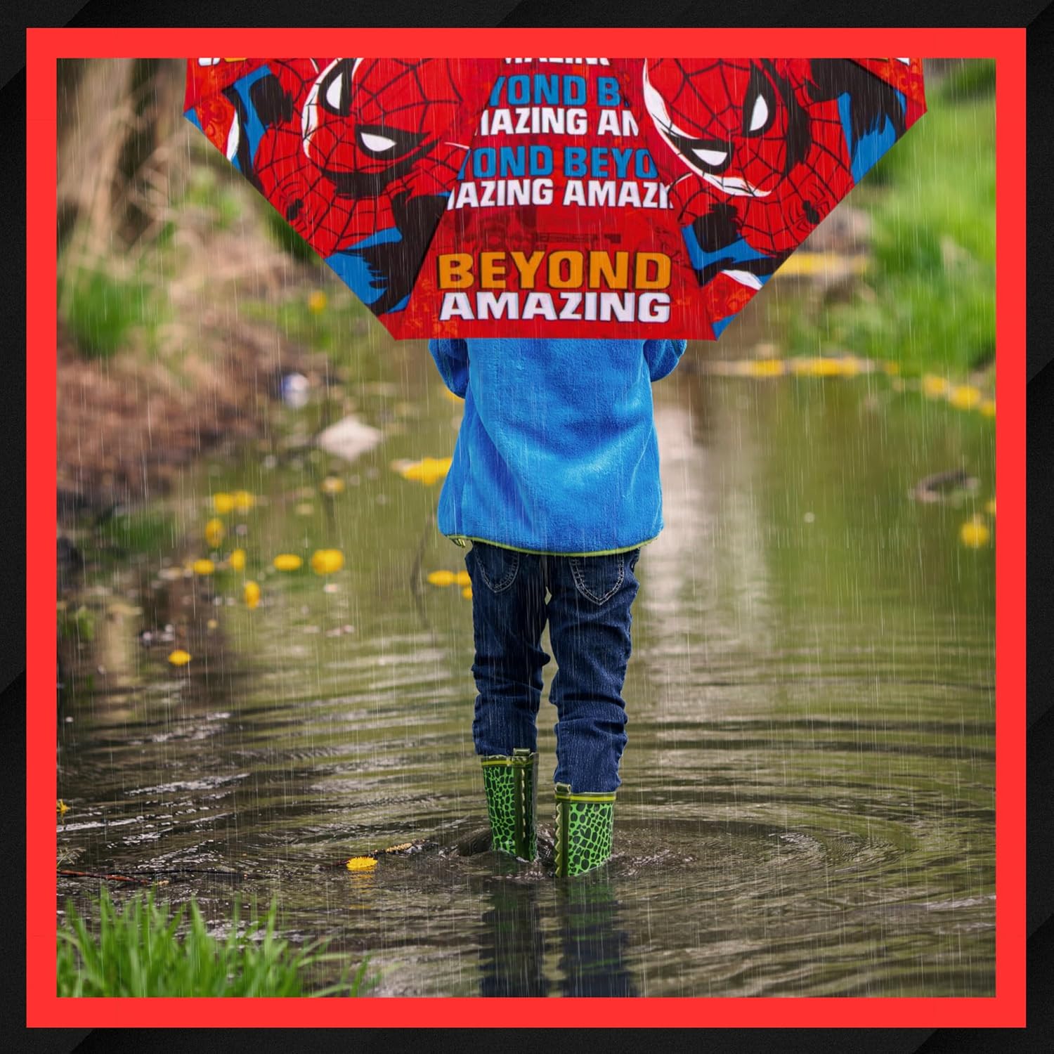 Parapluie pliant compact Marvel Spiderman noir, structure haute résistance – Image 6