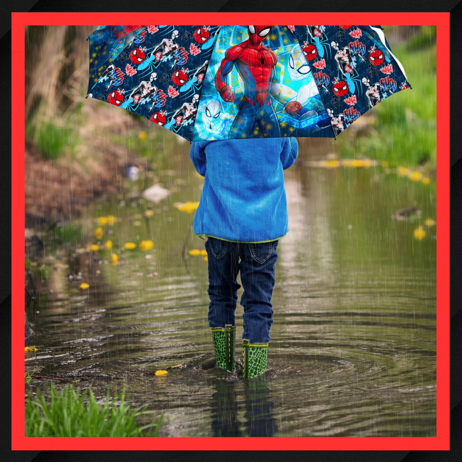 Parapluie Spider-Man pliant compact pour garçons – Image 3