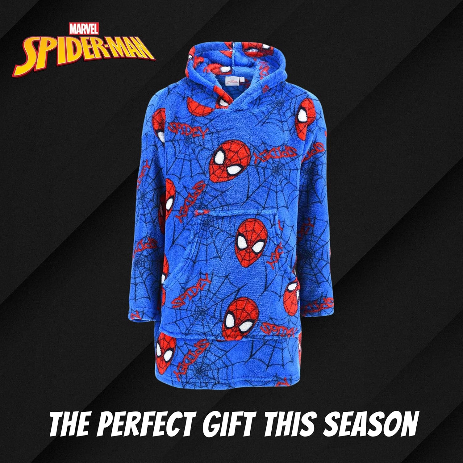 Pull plaid à capuche Spider-Man en polaire douce pour garçon 3/5 ans bleu – Image 7