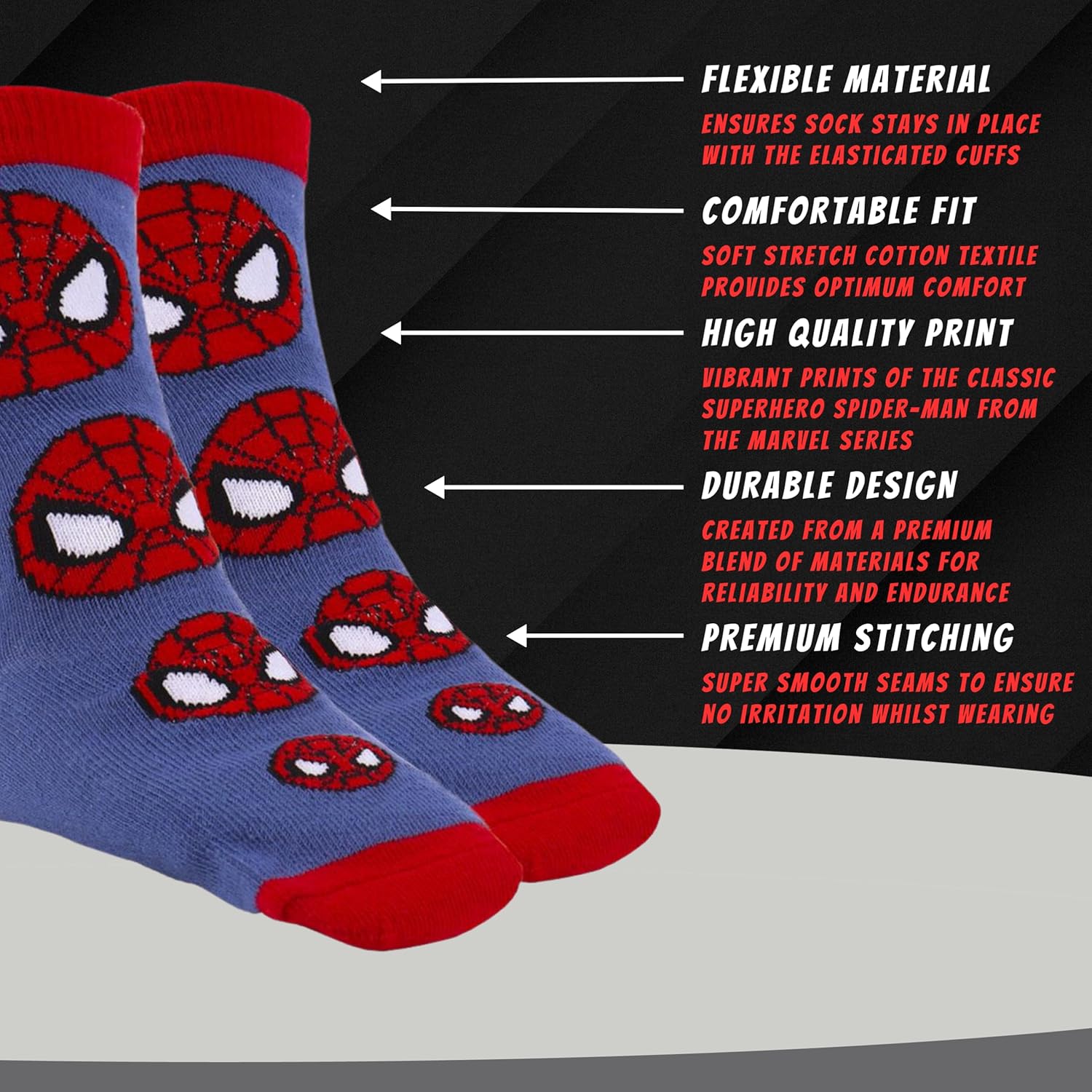 Chaussettes Marvel Spider-Man garçon, taille EU 31/34 – Image 6
