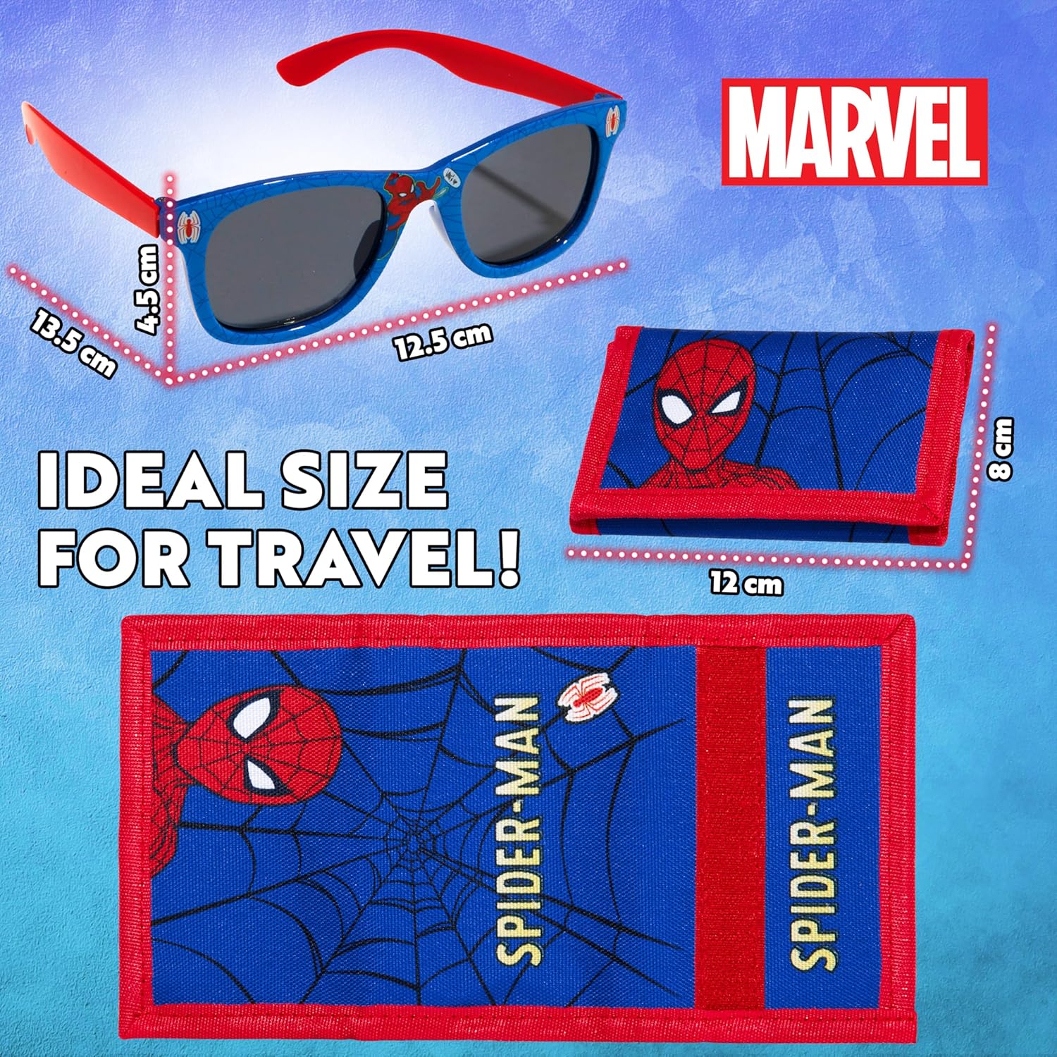 Ensemble enfant Spider-Man Marvel avec lunettes de soleil et porte-monnaie – Image 6