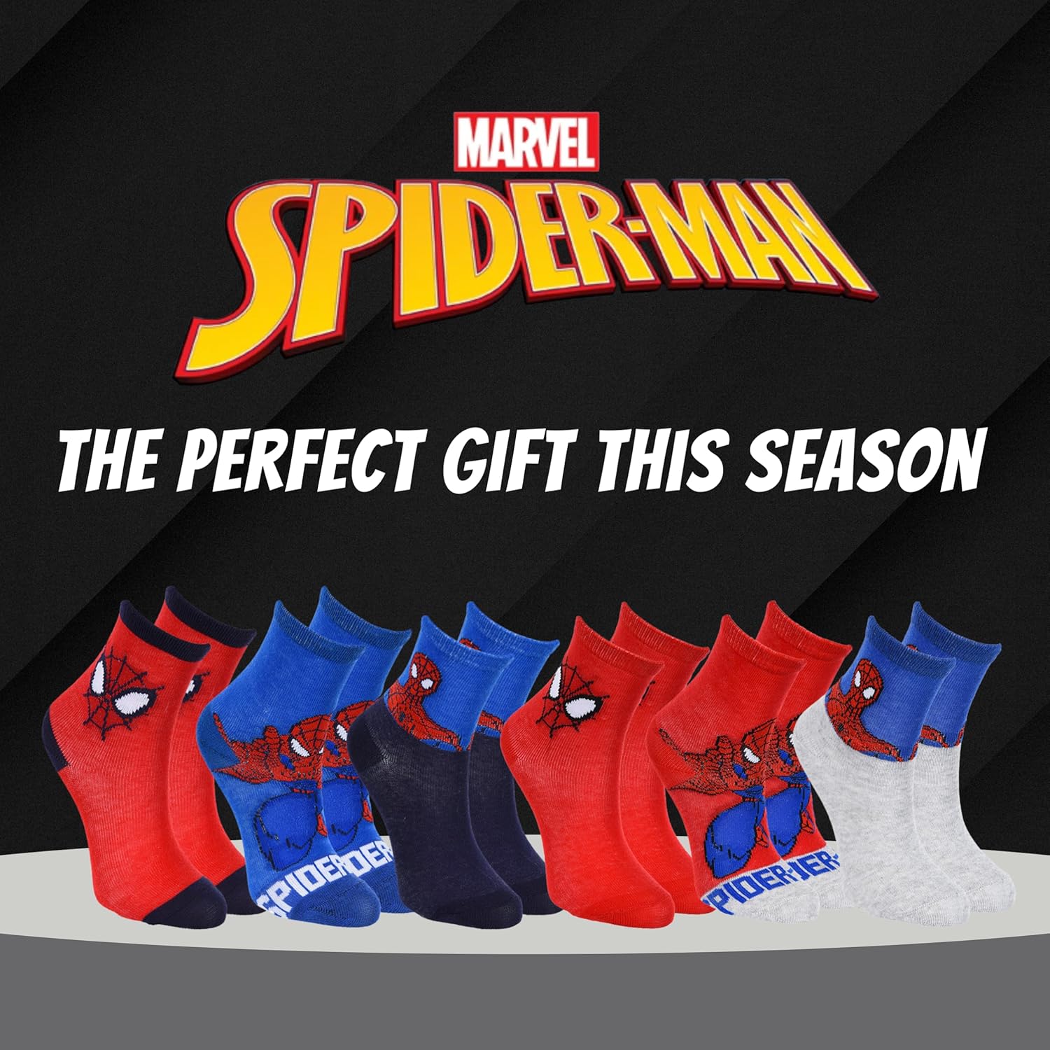 Lot de 6 chaussettes hautes Spider-Man Marvel en coton, taille 31-34 – Image 7