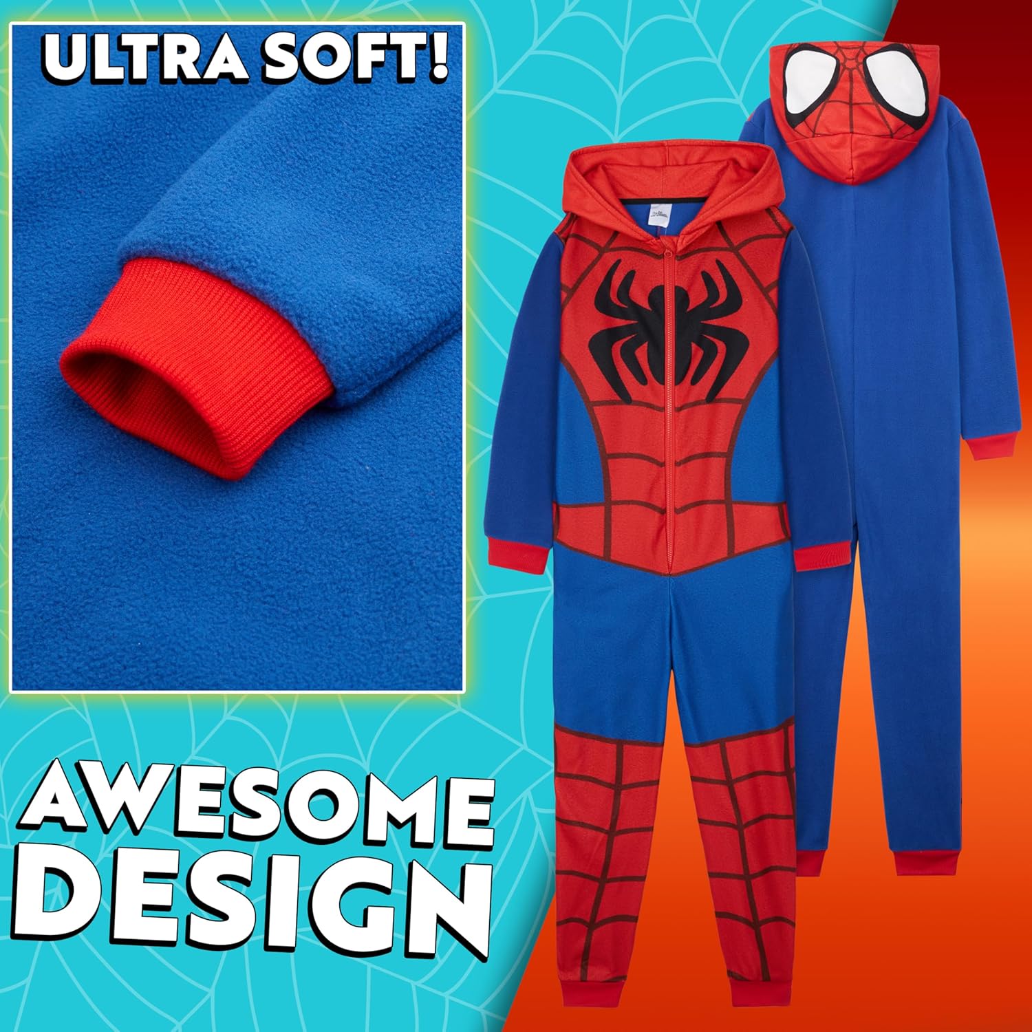 Kigurumi Marvel Spiderman polaire à capuche pour garçon – Image 5
