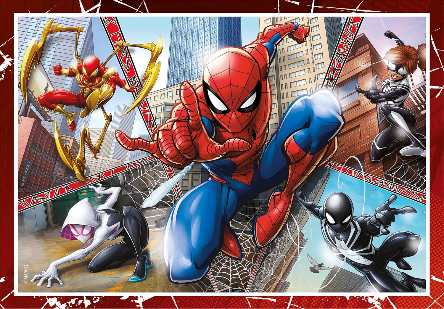 Marvel Spider-Man SuperColor : 4 puzzles progressifs 12, 16, 20 et 24 pièces dès 3 ans – Image 4