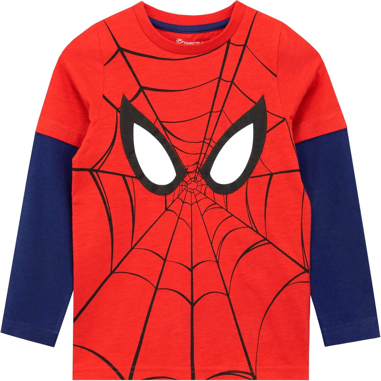 Marvel - T-shirt Spider-Man rouge et bleu à manches longues pour garçon