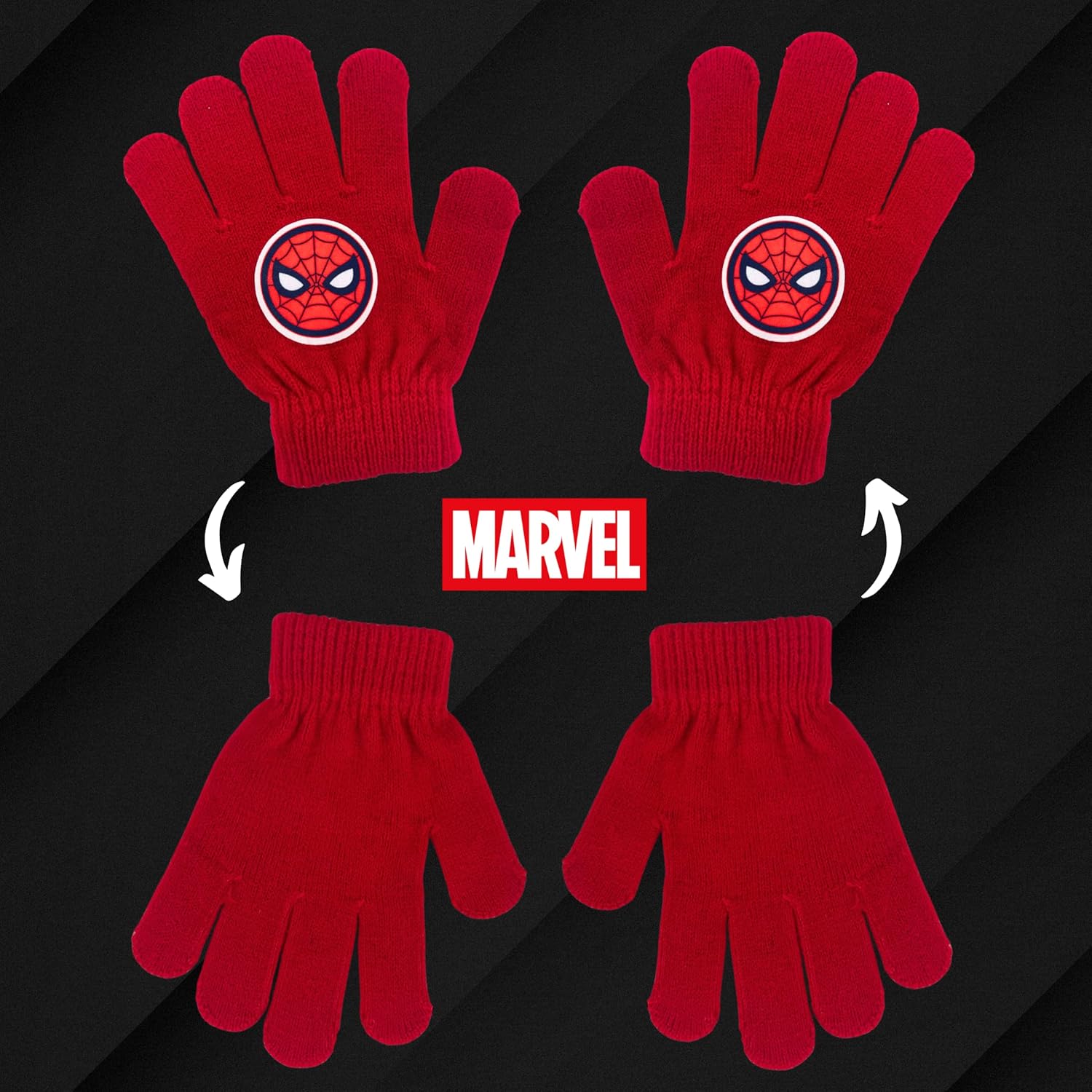 Ensemble d'hiver Marvel Spiderman avec chapeau et gants en 100% Acrylique – Image 3