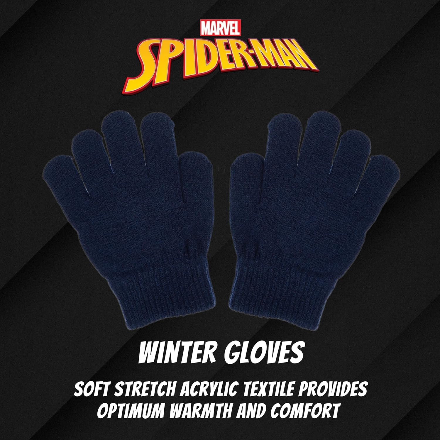 Ensemble d’hiver Spiderman bleu foncé avec chapeau, écharpe et gants pour garçon – Image 6