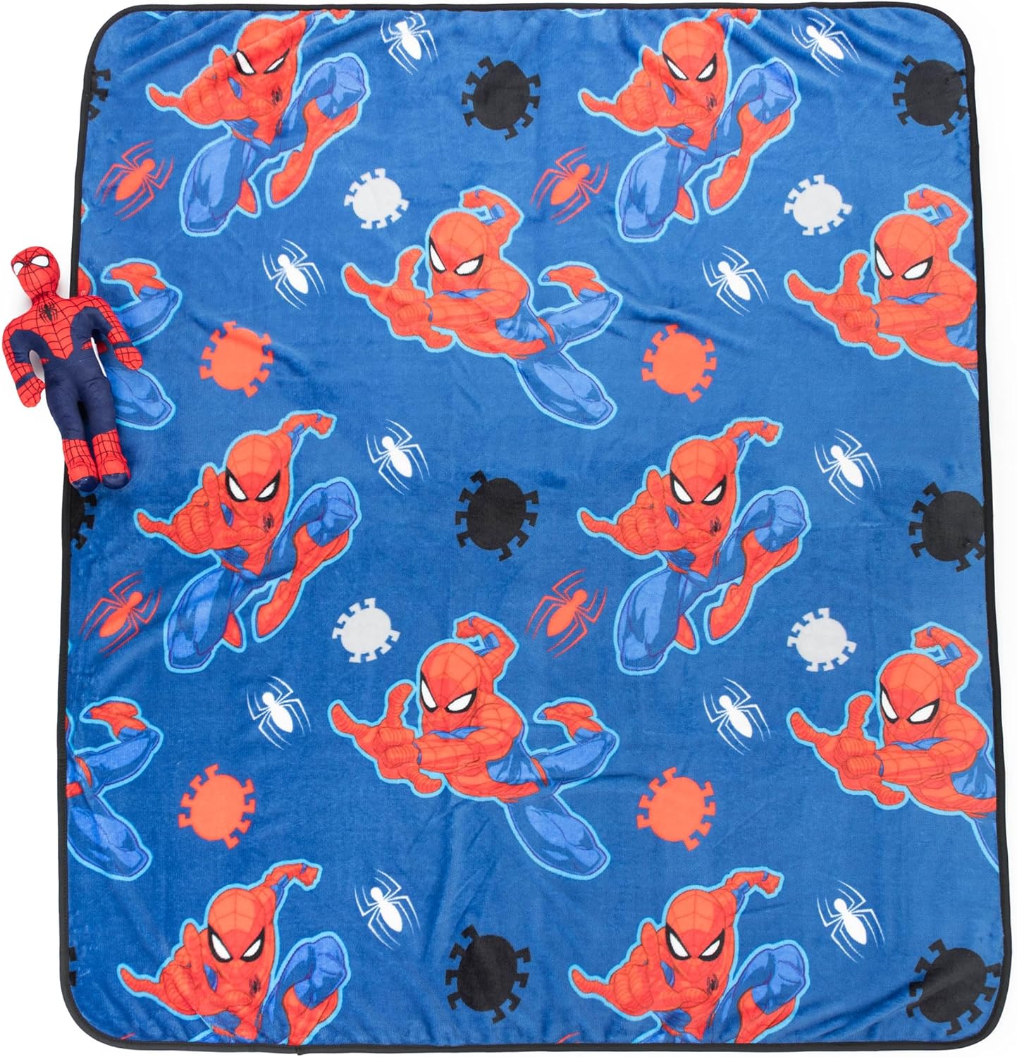 Ensemble 2 pièces Marvel Spiderman couverture 130 x 150 cm et oreiller peluche – Image 2