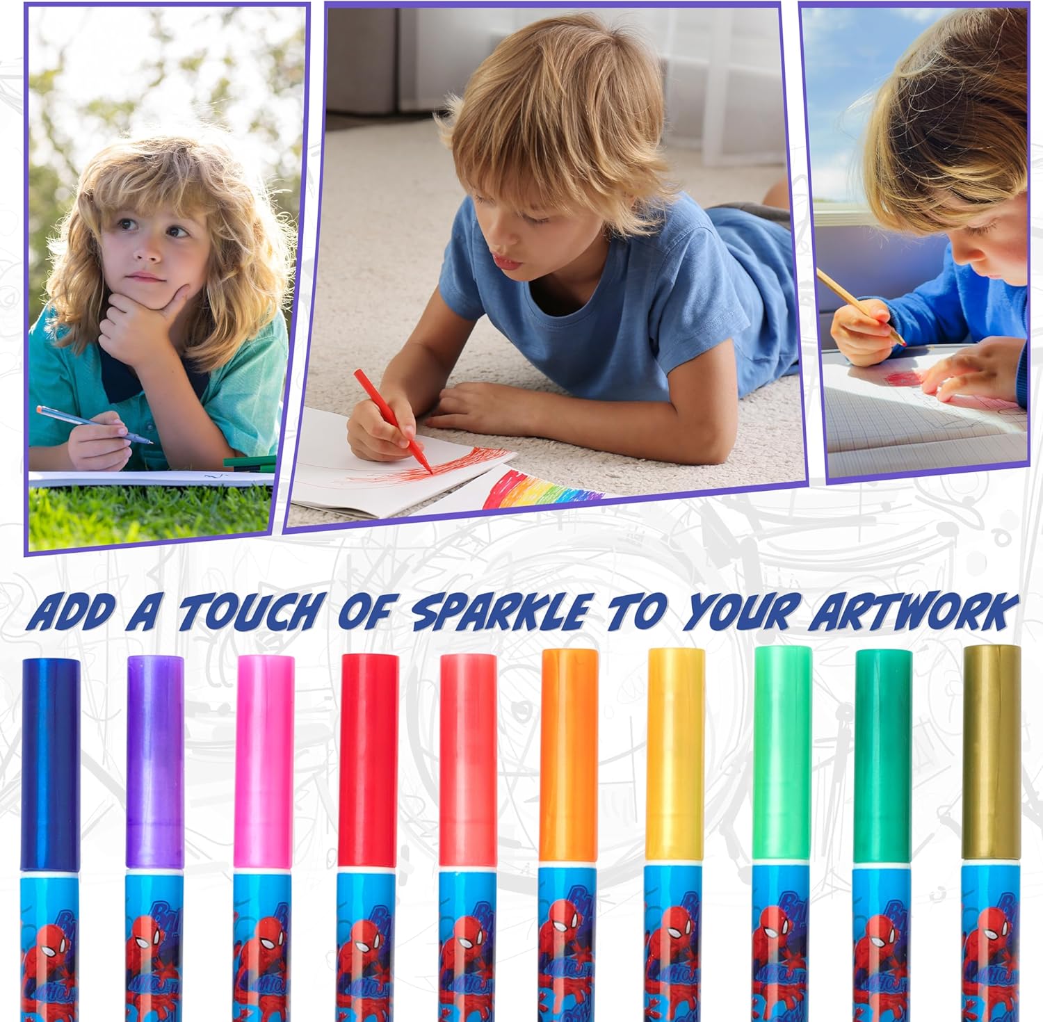 Set de 10 stylos gel Disney Spiderman couleur Multi Spiderman – Image 5