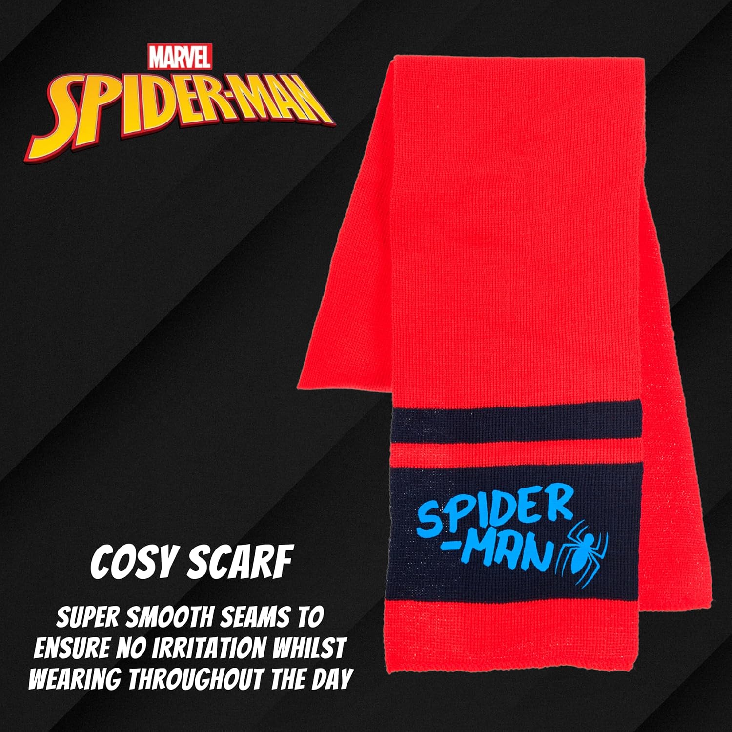 Ensemble d'hiver Spider-Man rouge avec bonnet, écharpe et gants pour garçon – Image 5