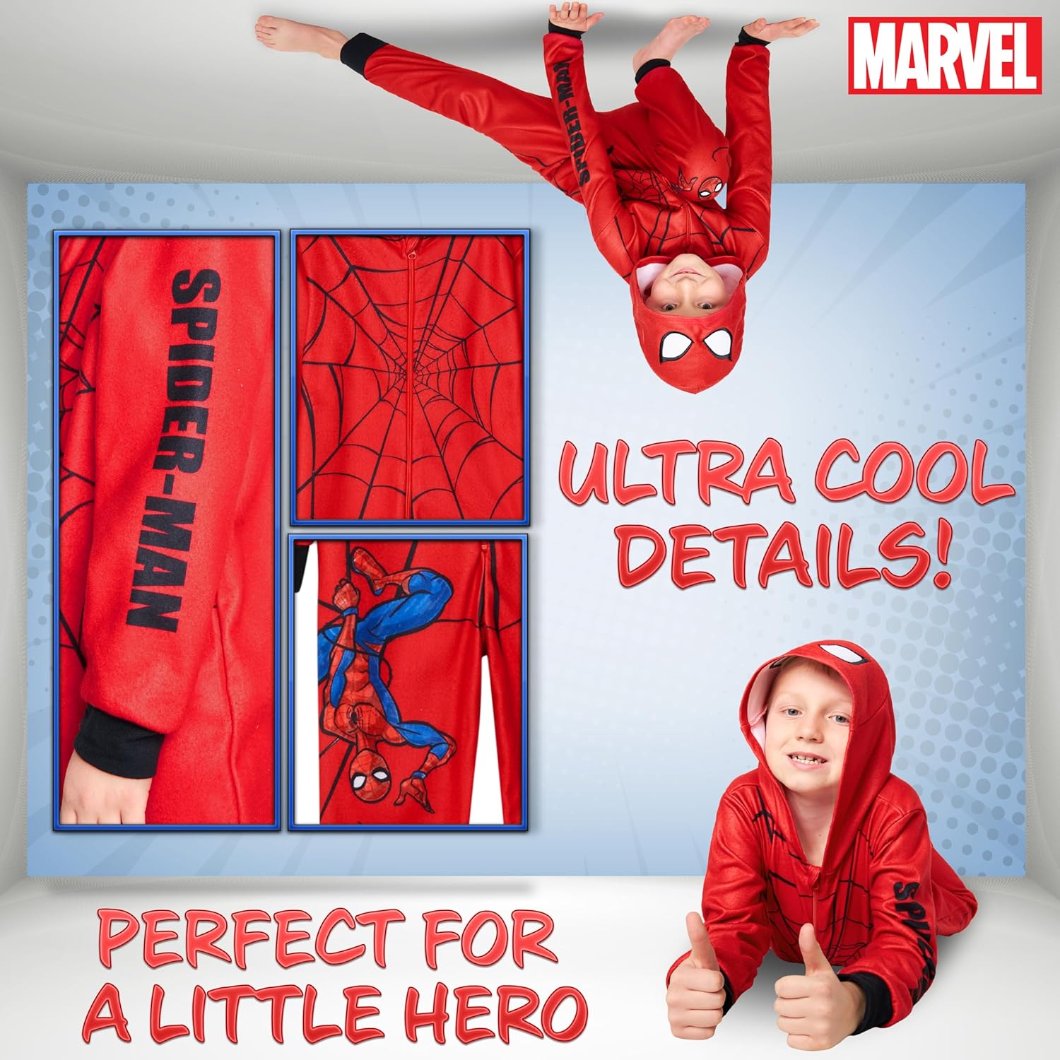Pyjama combinaison Spider-Man Marvel en polaire pour garçon – Image 4