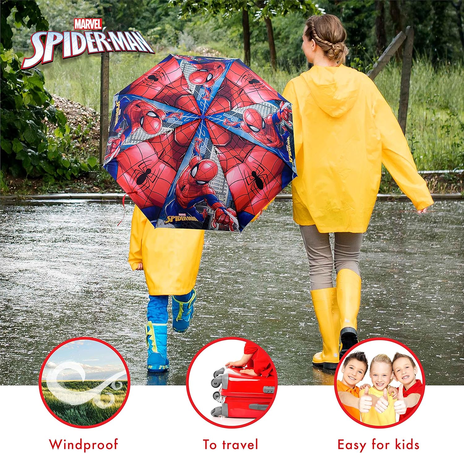 Parapluie pliant compact Spider-Man pour enfant – Image 4